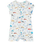 Baby Boys White City Romper, 1, hi-res